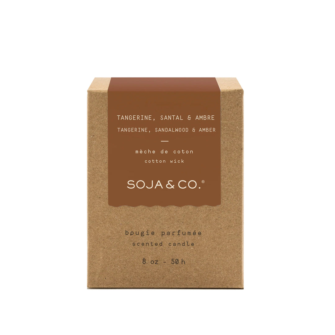 SOY WAX CANDLE - TANGERINE, SANDALWOOD &amp; AMBER