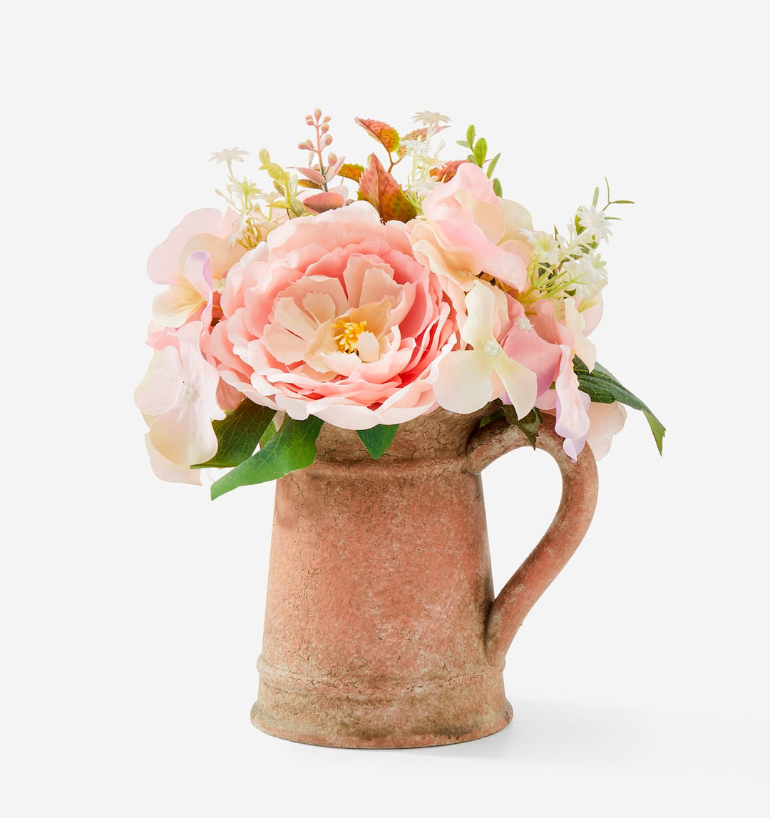 ARTIFICIAL PINK FLOWER BOUQUET WITH VASE