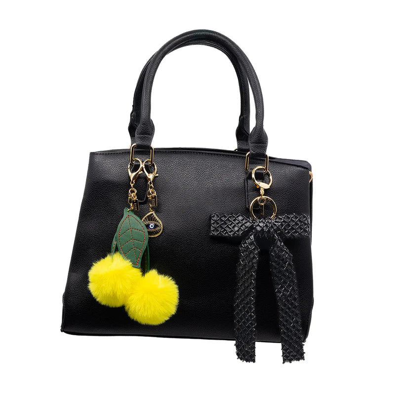 CROSS STITCH BEADED BOW IN BLACK