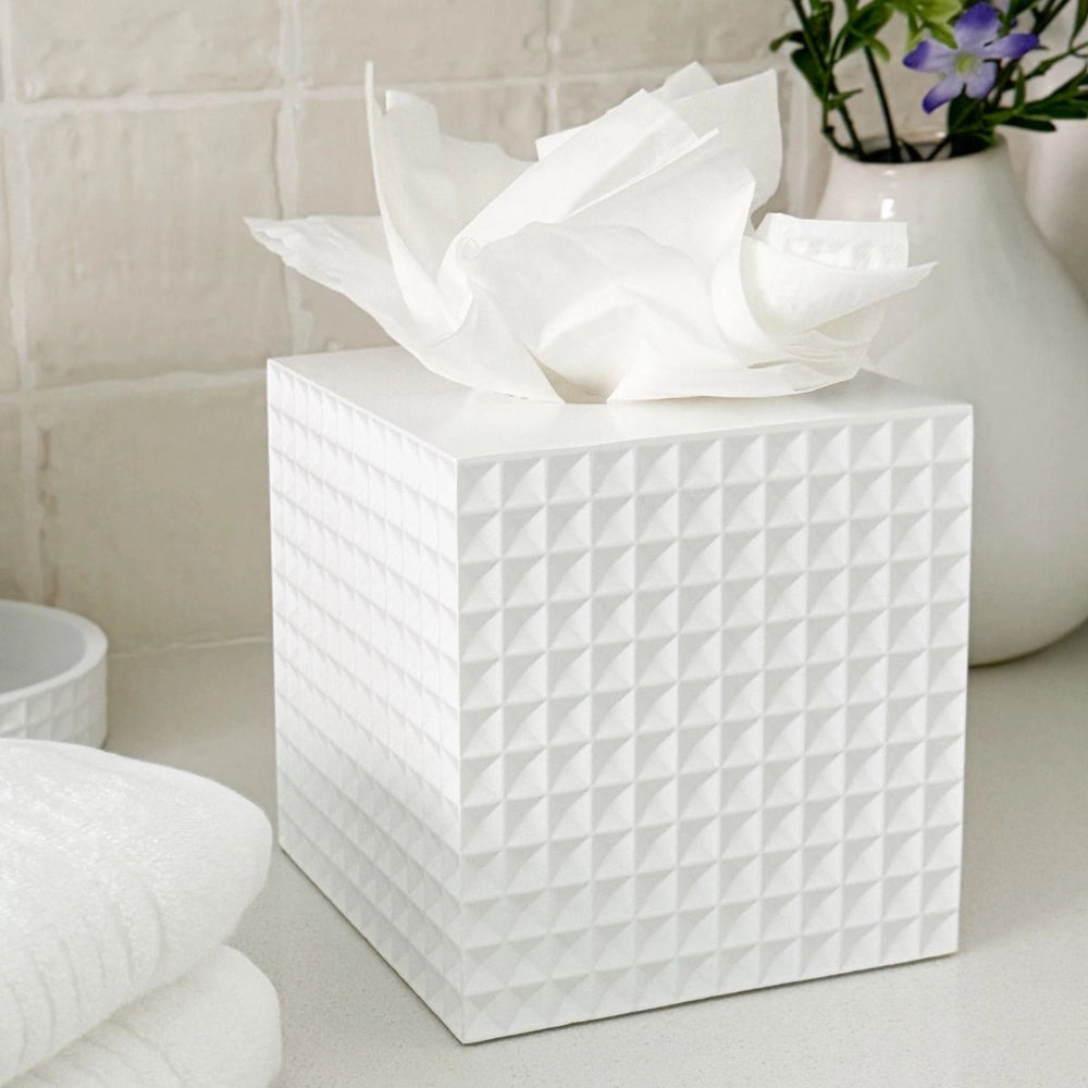 BRAEMAR RESIN TISSUE BOX - IVORY