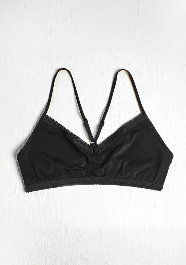 THE MICRO - LACE TRIM BRALETTE "BLACK"