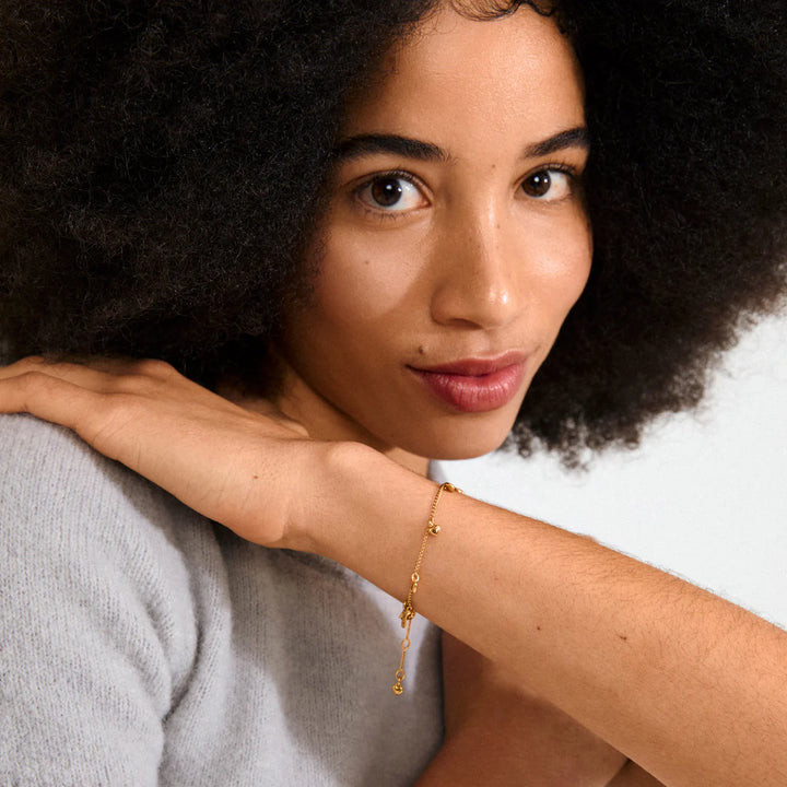 ALAIA RECYCLED HEART PENDANTS BRACELET "GOLD-PLATED"