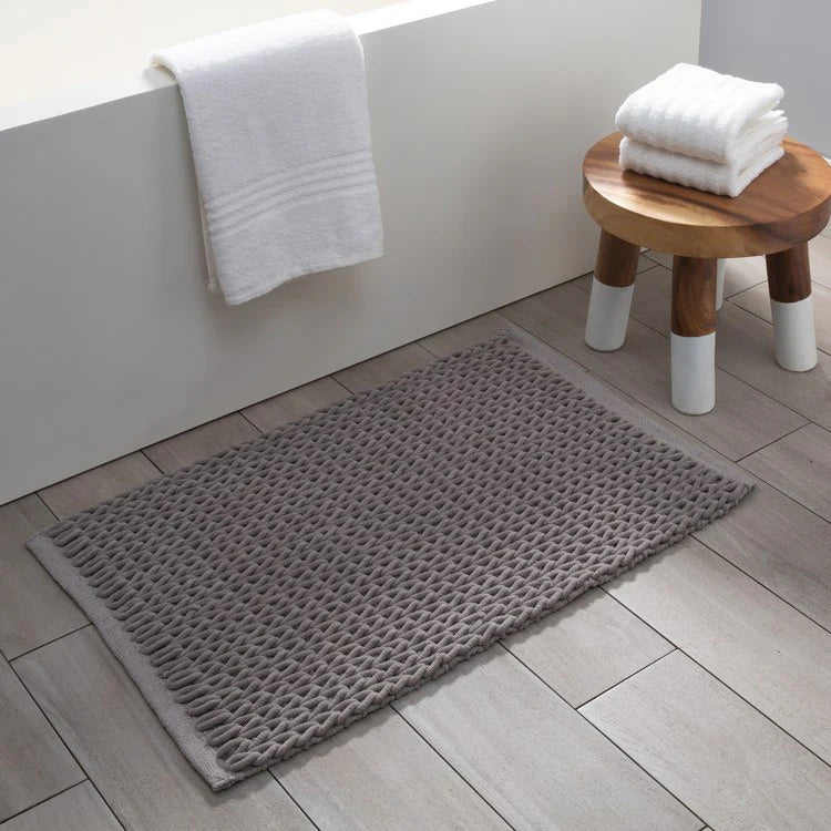 BRAIDED BATH MAT - MARBLE GREY 20X32''