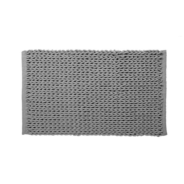 BRAIDED BATH MAT - MARBLE GREY 20X32''