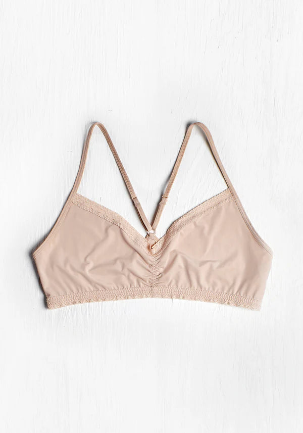 THE MICRO - LACE TRIM BRALETTE "NUDE"