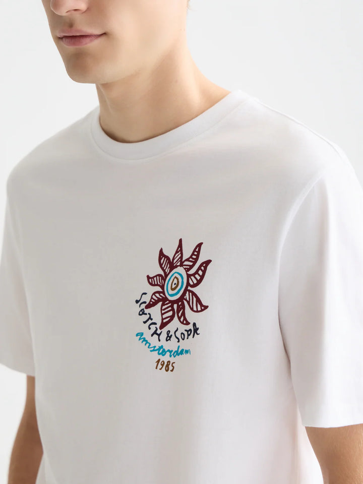 SUN ARTWORK T-SHIRT "BRIGHT WHITE"