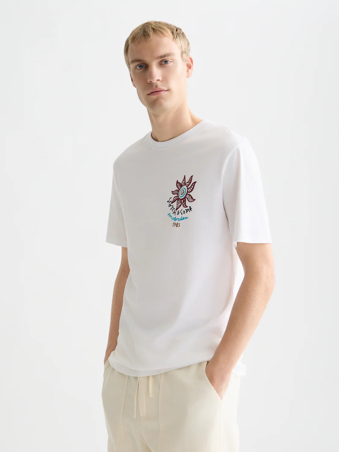 SUN ARTWORK T-SHIRT "BRIGHT WHITE"
