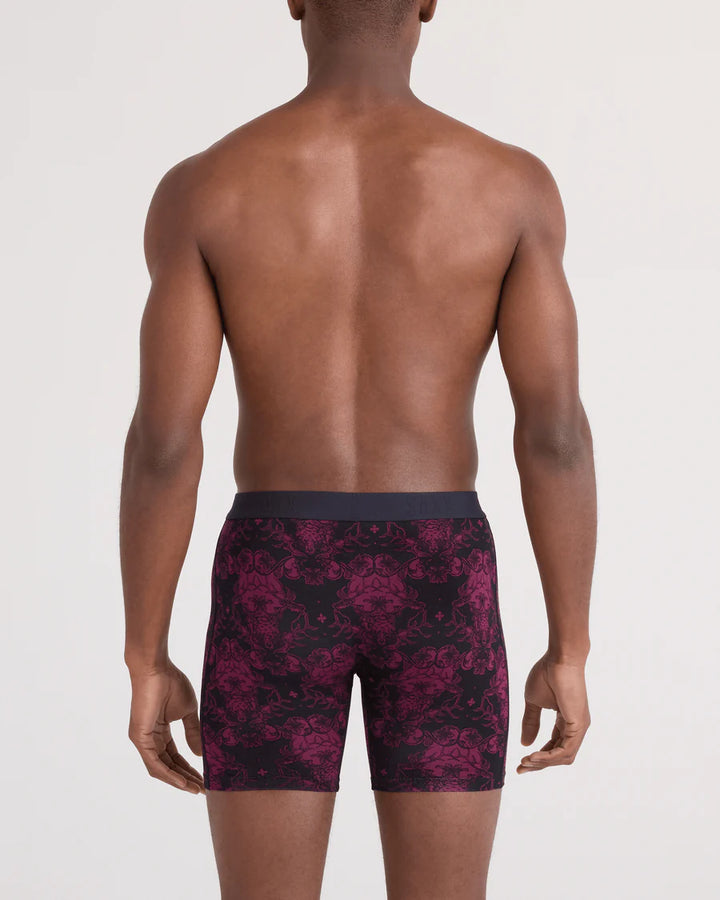 VIBE XTRA SOFT COMFORT BOXER BRIEF 6" "BEAR BROCADE-MAROON"