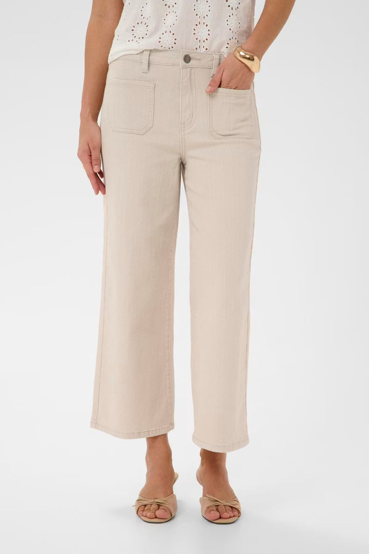 KABROOK HW CROPPED JEANS "MOONBEAM/WHITE"