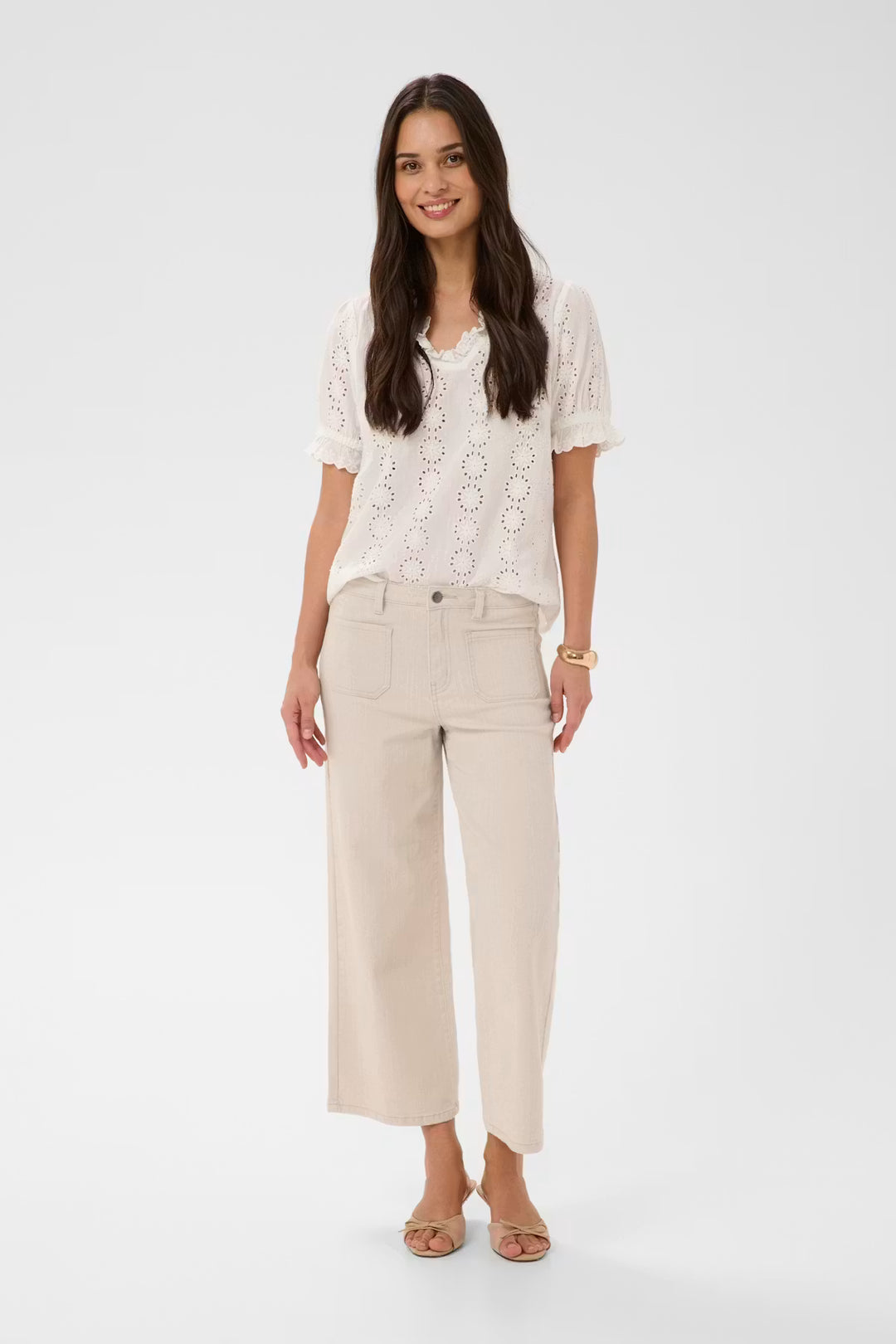KABROOK HW CROPPED JEANS "MOONBEAM/WHITE"