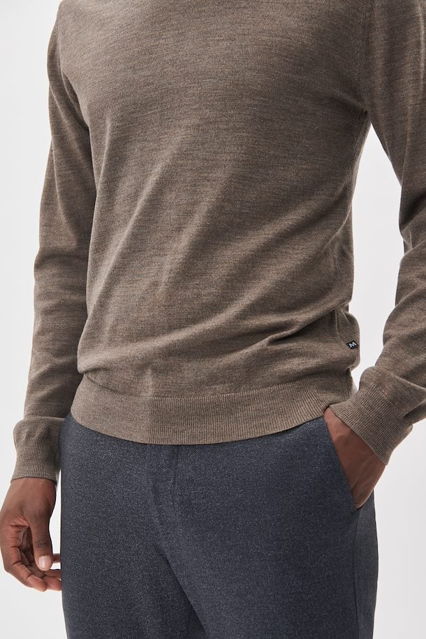 MARGRATE MERINO PULLOVER "BROWN SOIL MELANGE"