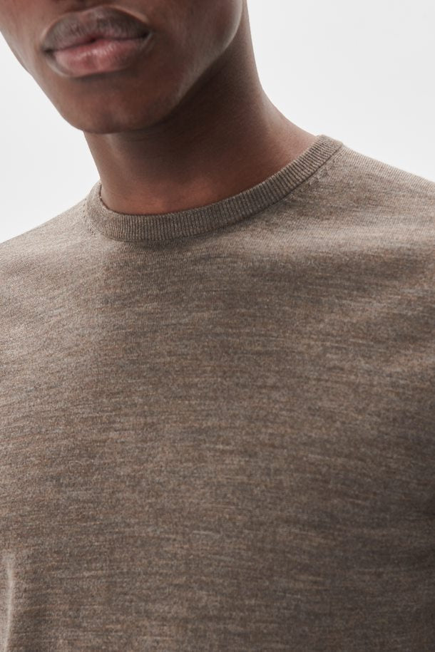 MARGRATE MERINO PULLOVER "BROWN SOIL MELANGE"