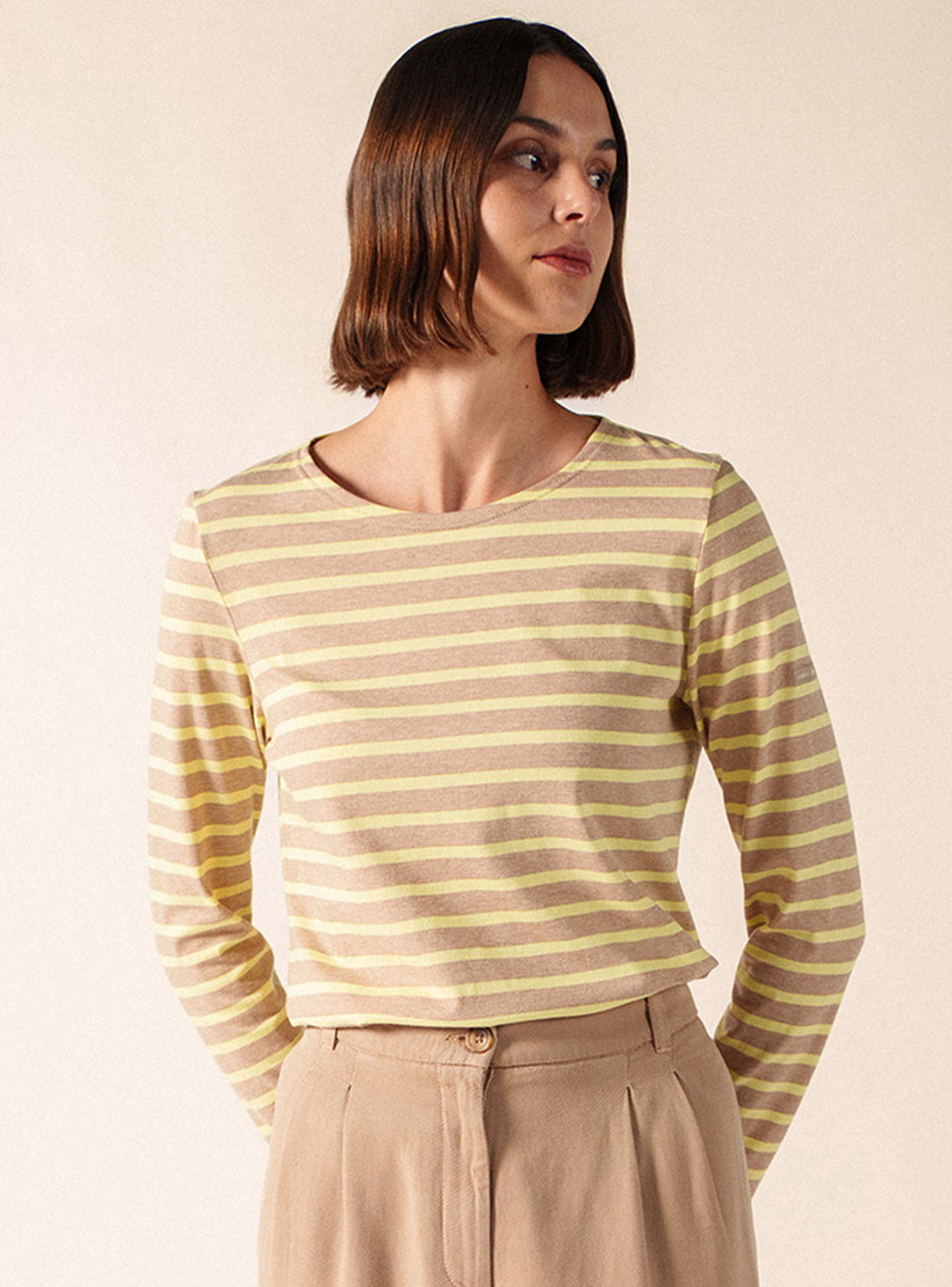 MINQUIDAME BRETON SHIRT "BEIGE CH/AUBE"