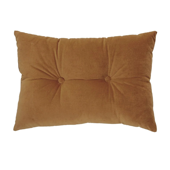 RIAD BROWN VELVET OBLONG DECORATIVE PILLOW 16X24