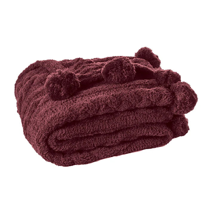 JUJUBE BURGUNDY THROW - 50X60''