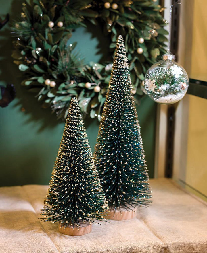 SMALL BRUSH TREE WITH GLITTER - 9''H