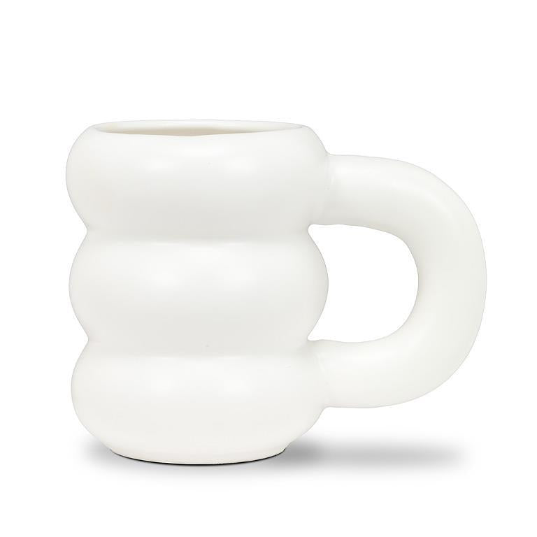 MATTE BUBBLE MUG - WHITE 4''H (14OZ)