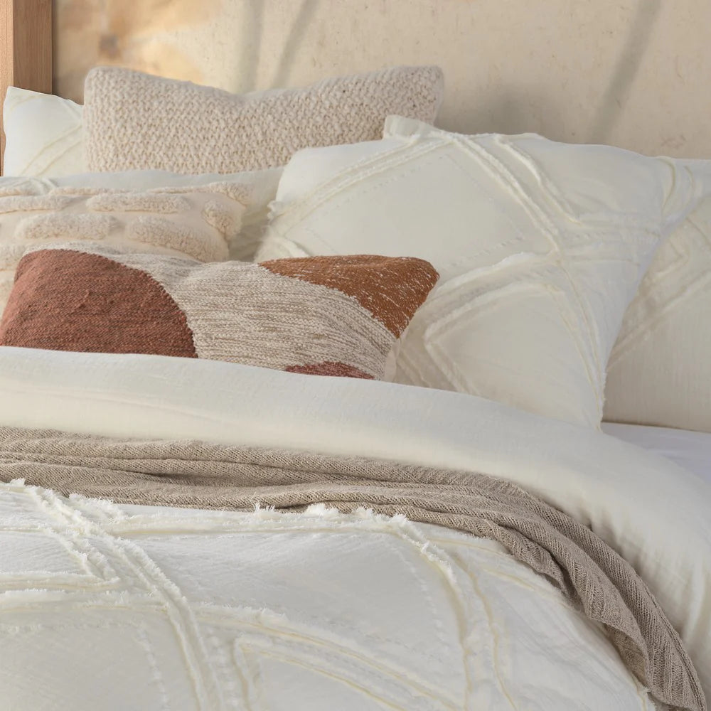 BUCKWHEAT CREAM DUVET COVER KING + 2 PILLOW SHAMS