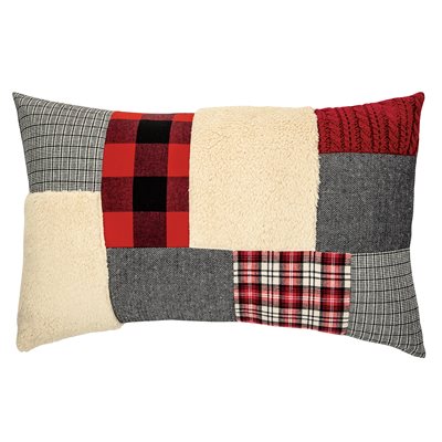 BUCK RED AND GREY COTTAGE STYLE PILLOW SHAM - KING 20X36