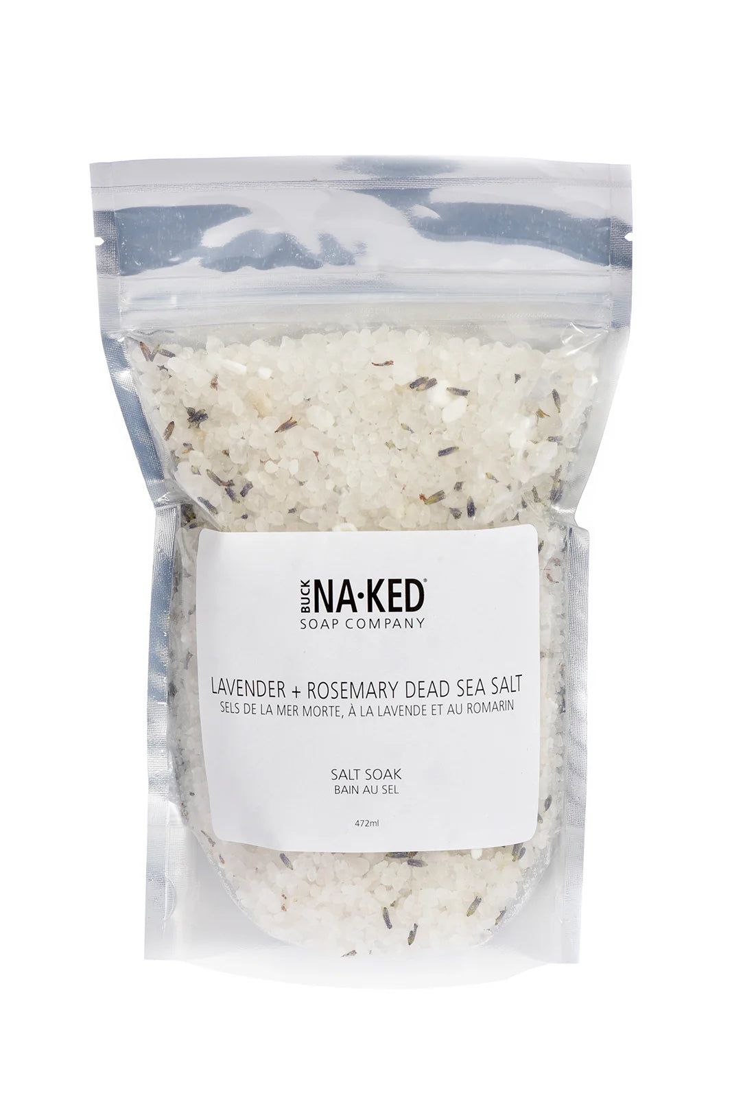 BUCK NAKED LAVENDER & ROSEMARY DEAD SEA SALT SOAK - 472ml