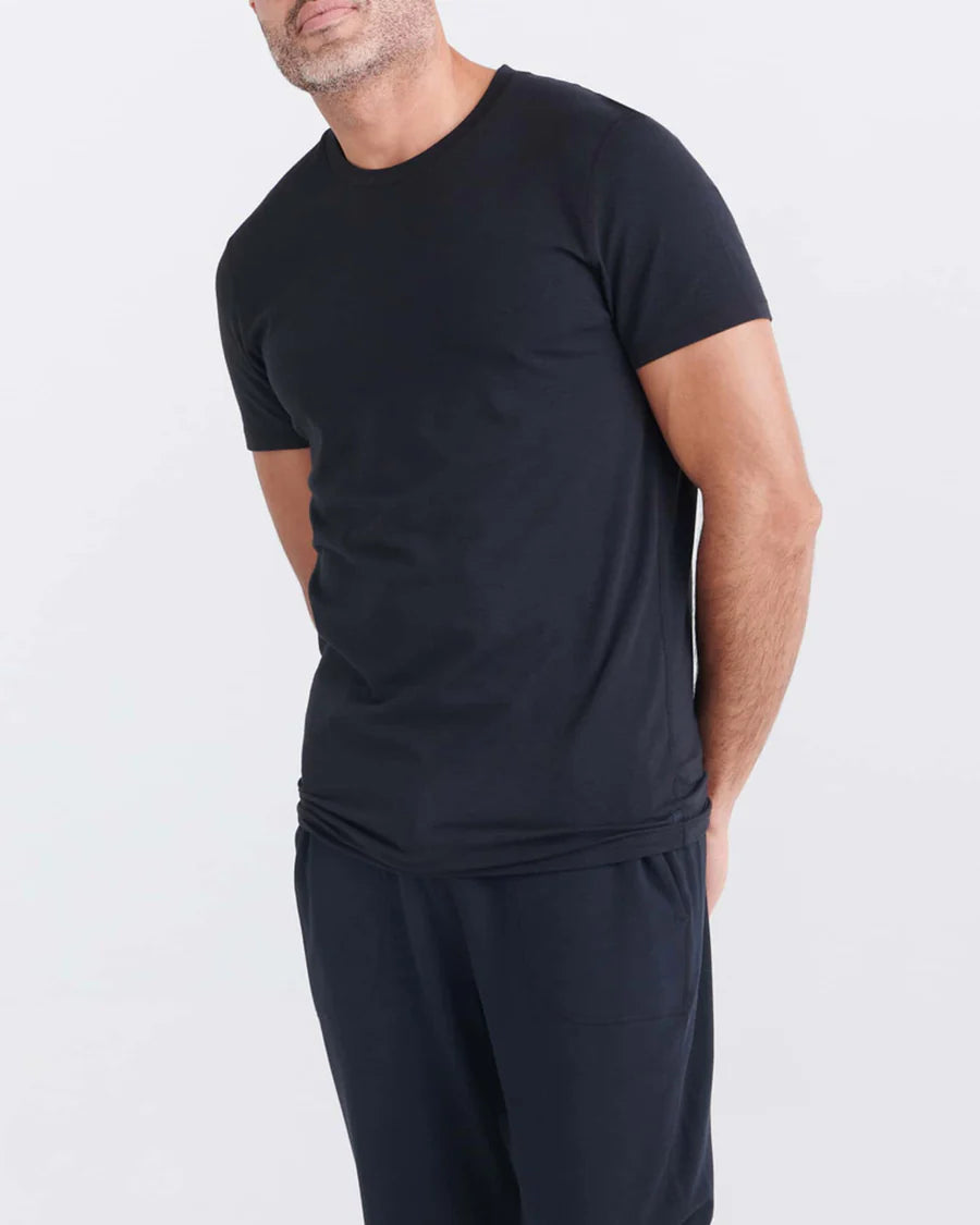 DROPTEMP COOLING COTTON CREW NECK UNDERSHIRT "BLACK"