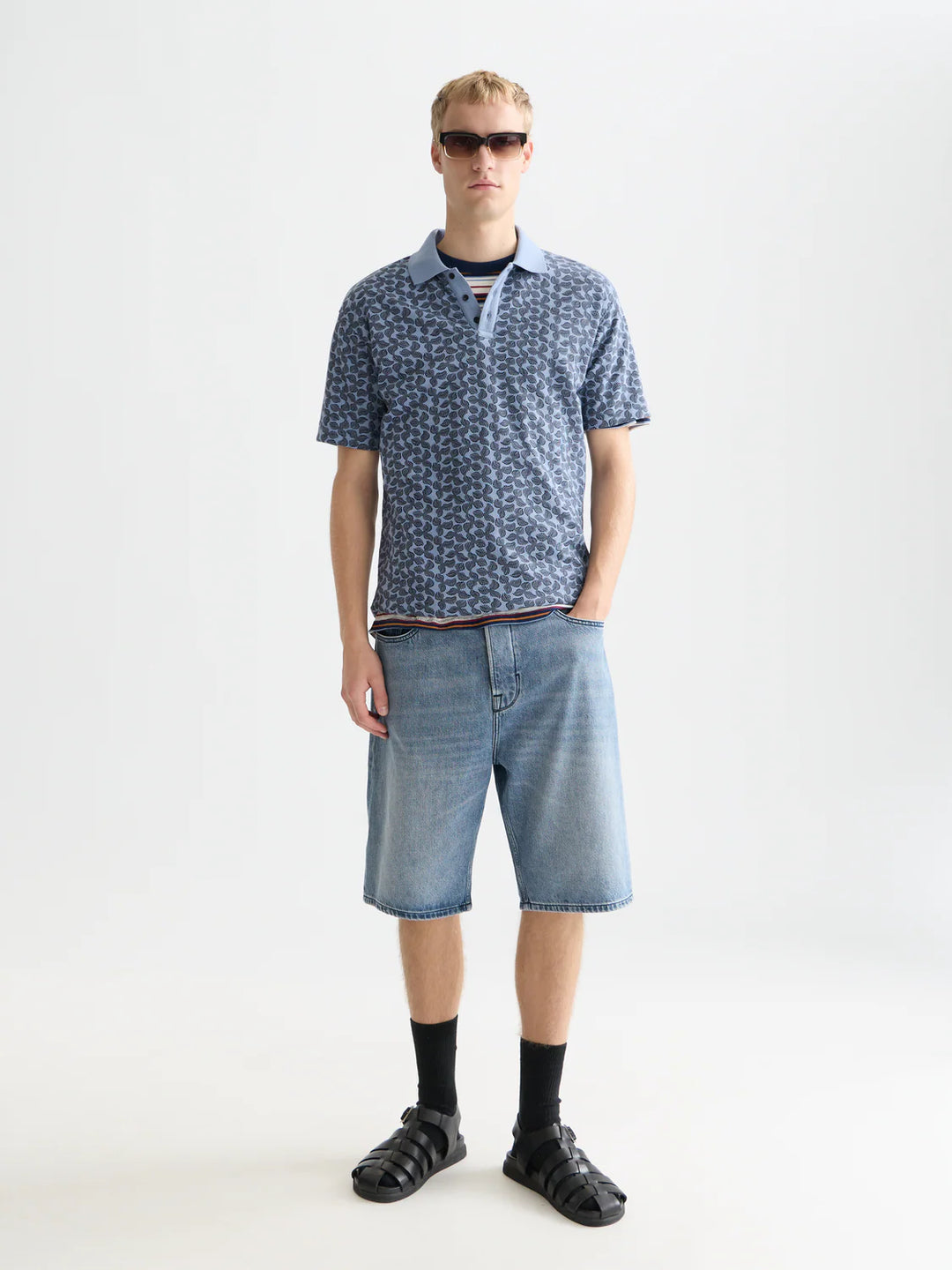 PRINTED STRUCTURED RELAXED POLO "MINI CACTUS INFINITY"