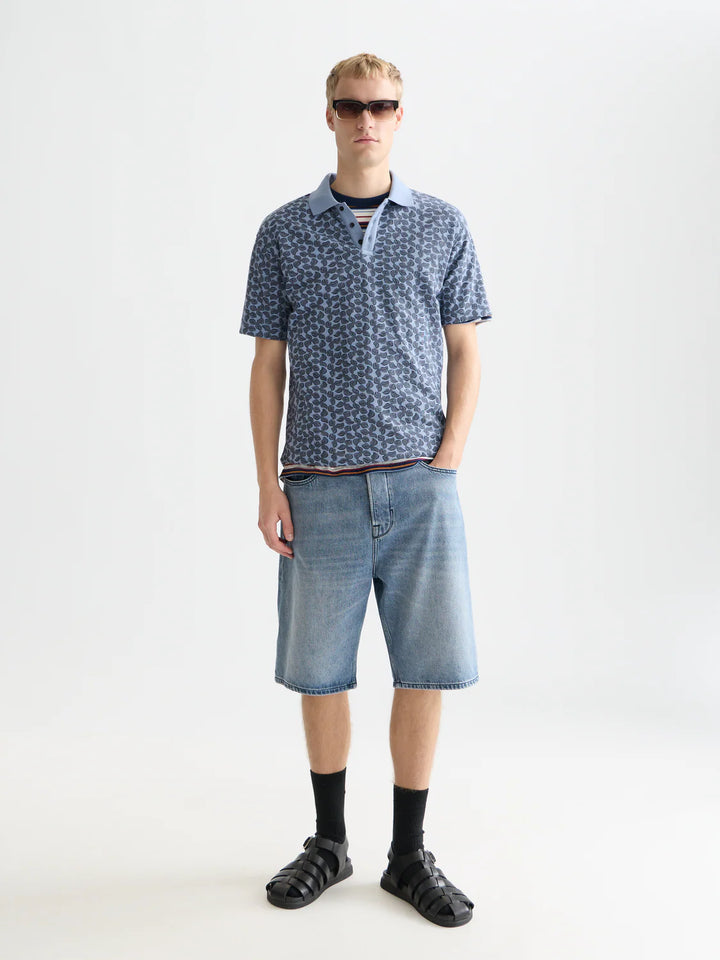 PRINTED STRUCTURED RELAXED POLO "MINI CACTUS INFINITY"