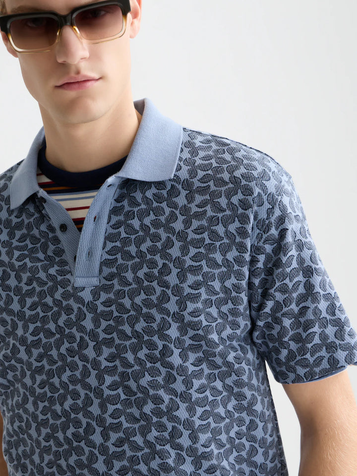 PRINTED STRUCTURED RELAXED POLO "MINI CACTUS INFINITY"