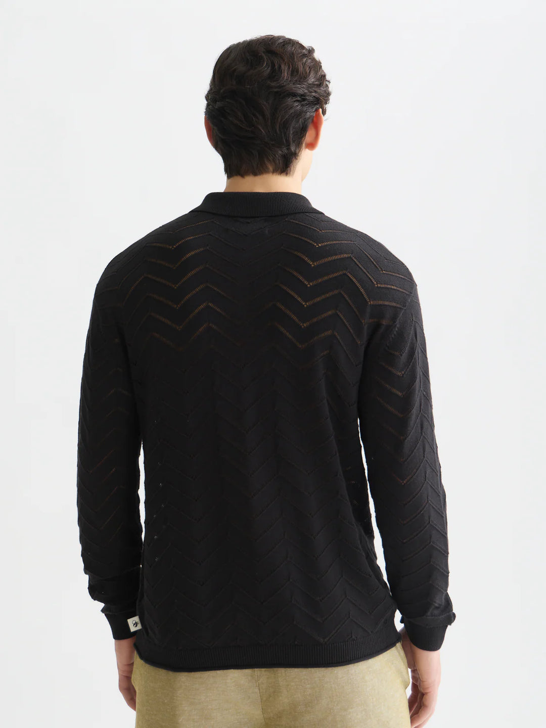 POINTELLE DROPPED SHOULDER CARDIGAN "METEORITE"