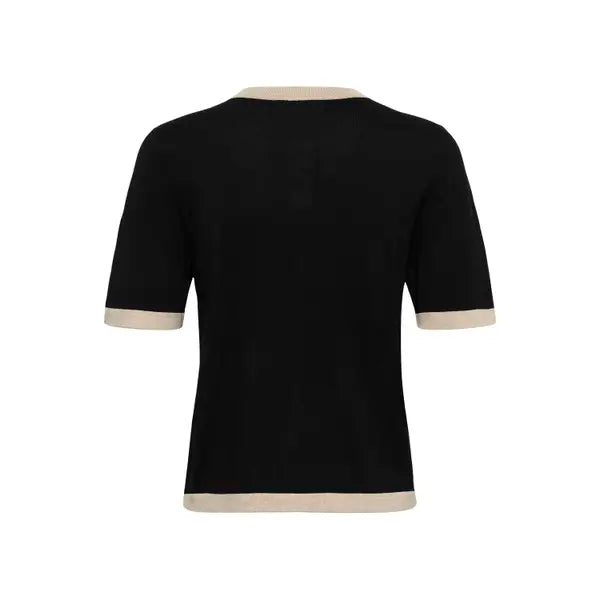 KALIZZA CONTRAST CARDIGAN "BLACK DEEP"