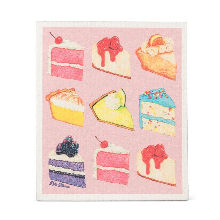 SLICES OF CAKE DISHCLOTH 6.75X7.5&