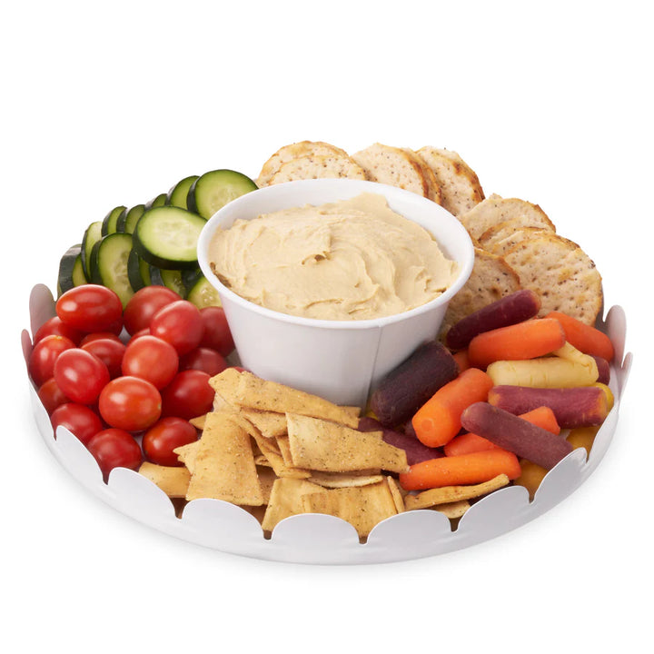 WHITE METAL CAKE STAND