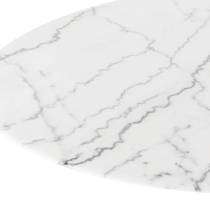 CAL DINING TABLE MARBLE TOP 60" "WHITE"