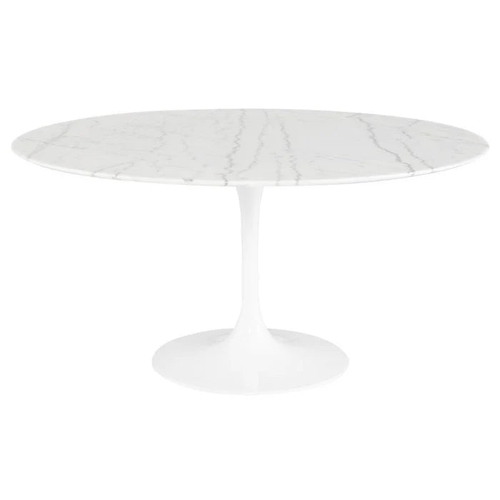 CAL DINING TABLE MARBLE TOP 60" "WHITE"