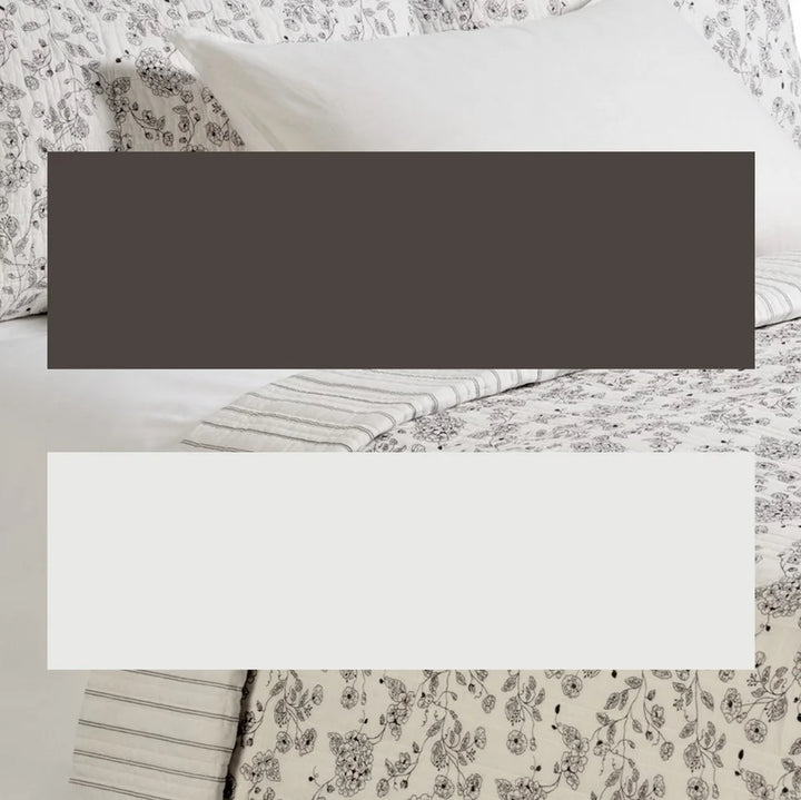 CAMPAGNE CHOCOLATE BROWN FLORAL QUILT - KING, 3PCS