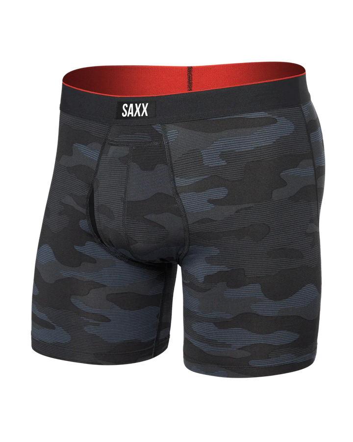 MULTI-SPORT MESH BOXER BRIEF 6" "REMOTE CAMO-FADED BLACK"
