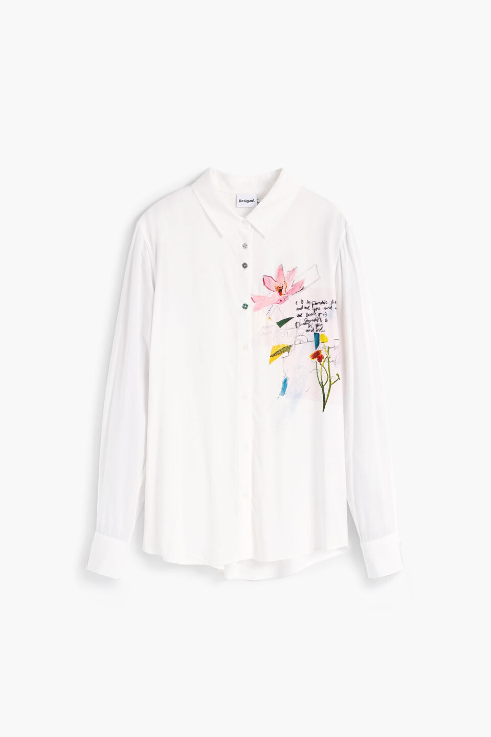 EMBROIDERED FLORAL SHIRT "WHITE"