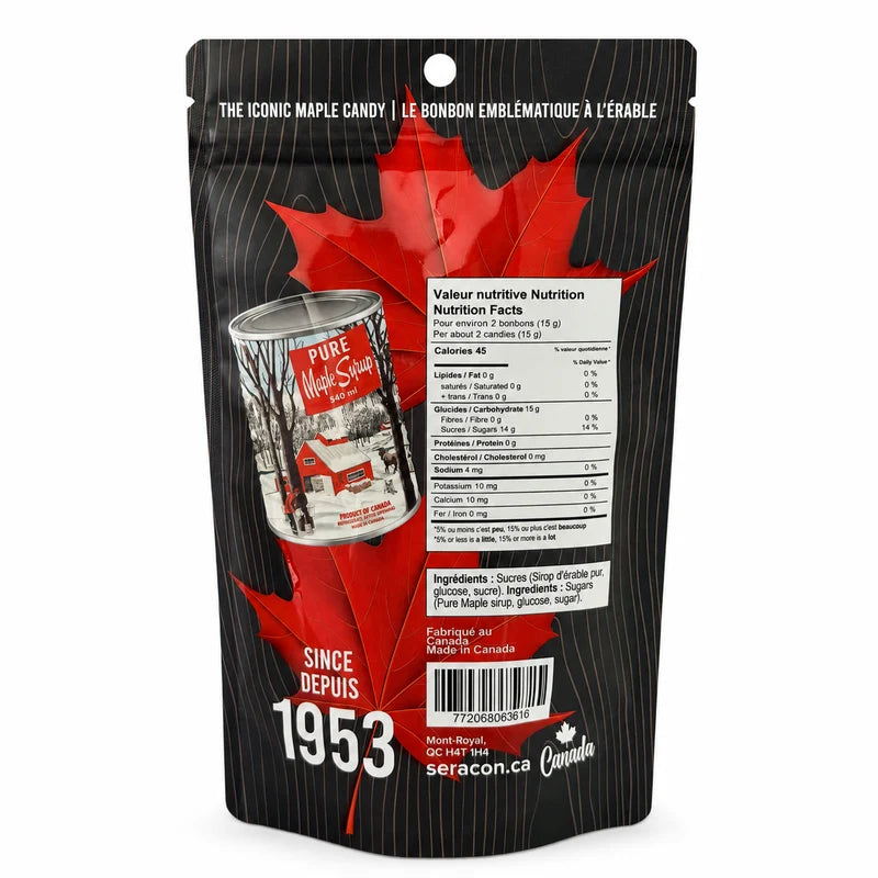 SMALL MAPLE SYRUP CANDIES 100% PURE 56G