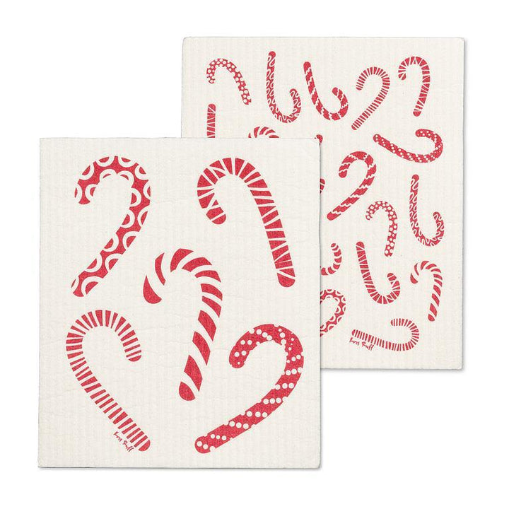 CANDYCANE DISHCLOTHS, SET OF 2 6.5X8''L