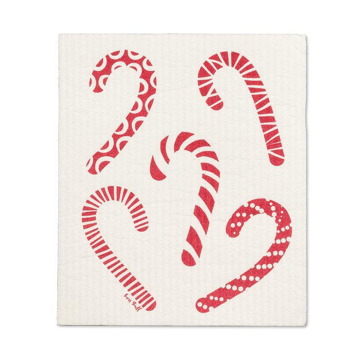 CANDYCANE DISHCLOTHS, SET OF 2 6.5X8''L