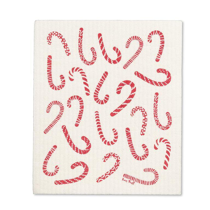 CANDYCANE DISHCLOTHS, SET OF 2 6.5X8''L