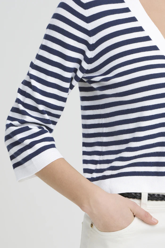 FRMARY CARDIGAN "NAVY STRIPE"
