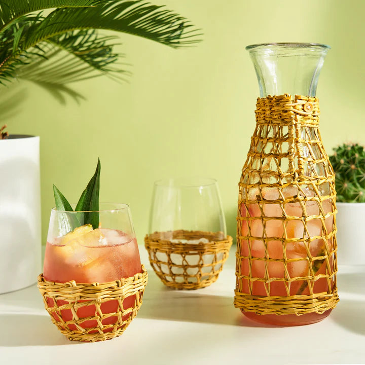 ISLAND CARAFE &amp; STEMLESS WINE GLASS SET