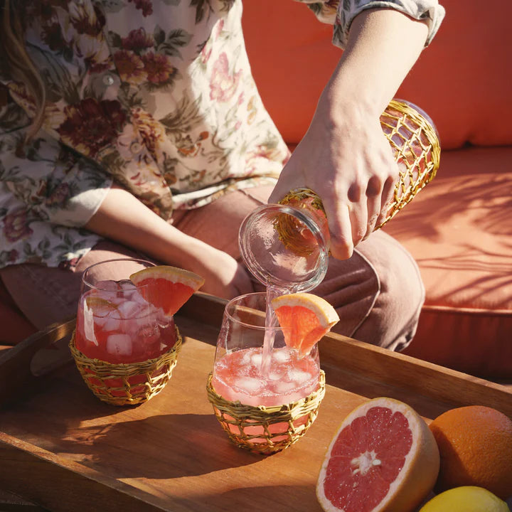 ISLAND CARAFE &amp; STEMLESS WINE GLASS SET