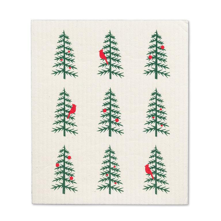 CARDINALS IN TREE DISHCLOTHS, SET OF 2 6.5X8''L