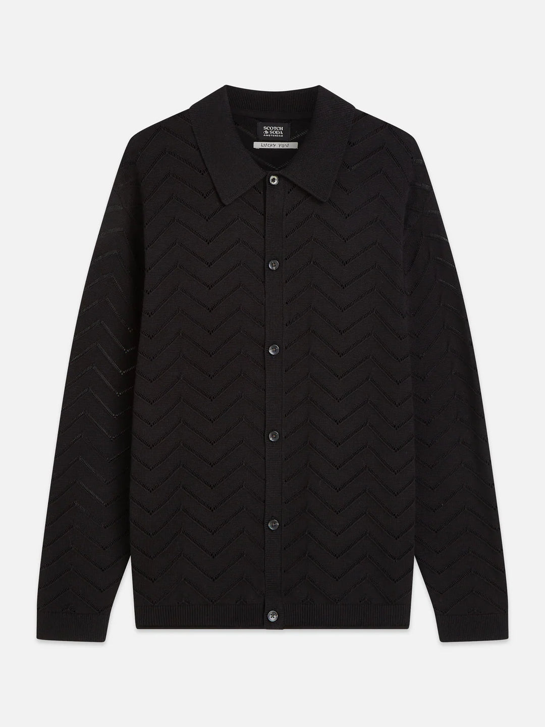 POINTELLE DROPPED SHOULDER CARDIGAN "METEORITE"