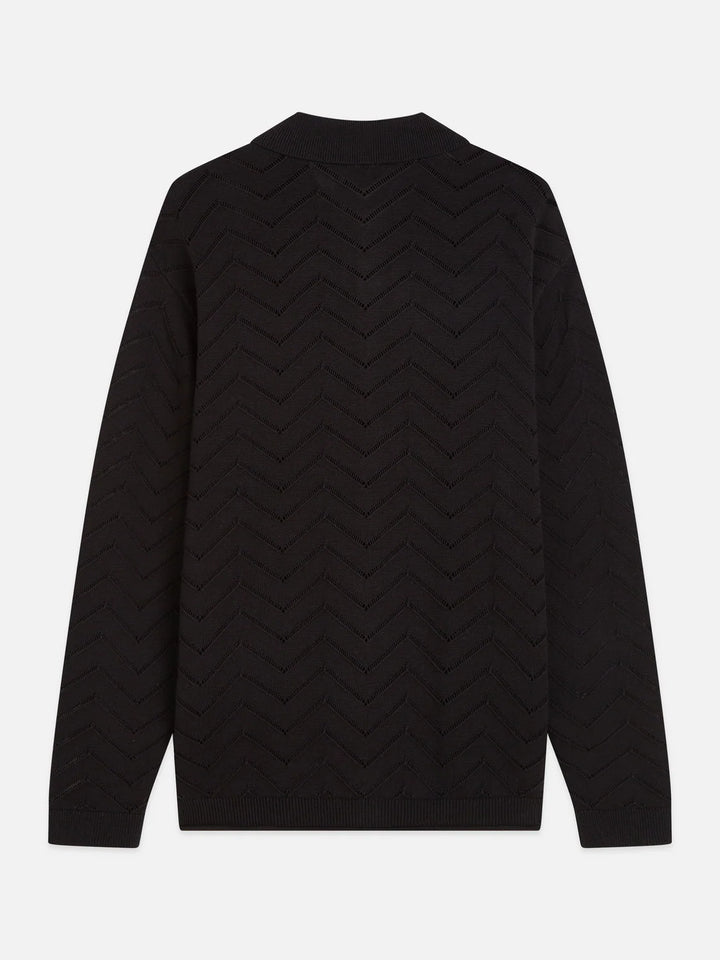 POINTELLE DROPPED SHOULDER CARDIGAN "METEORITE"