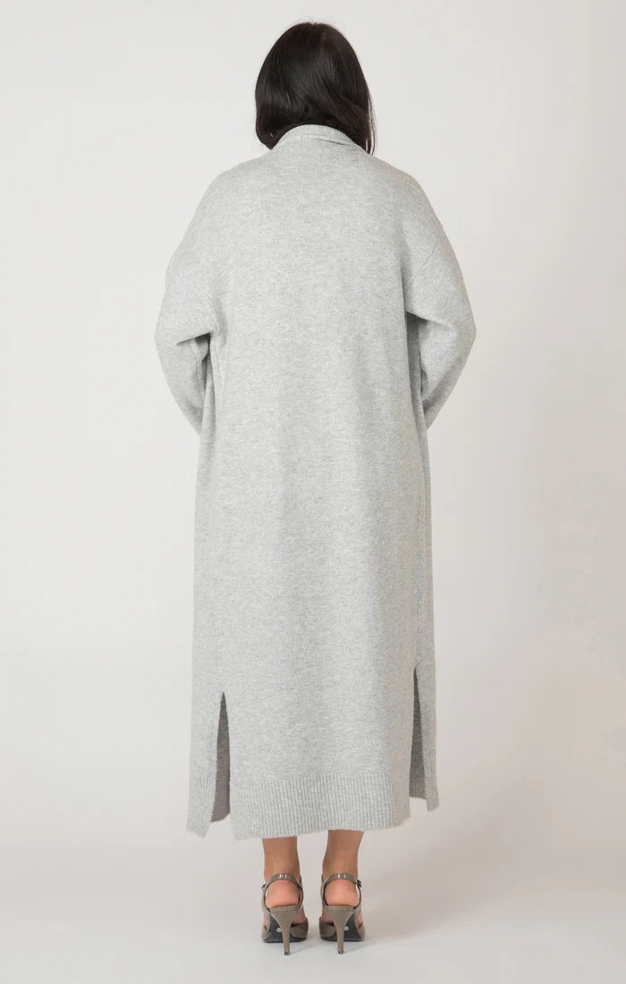 LS LONGLINE OPEN CARDIGAN "LIGHT GREY MELANGE"