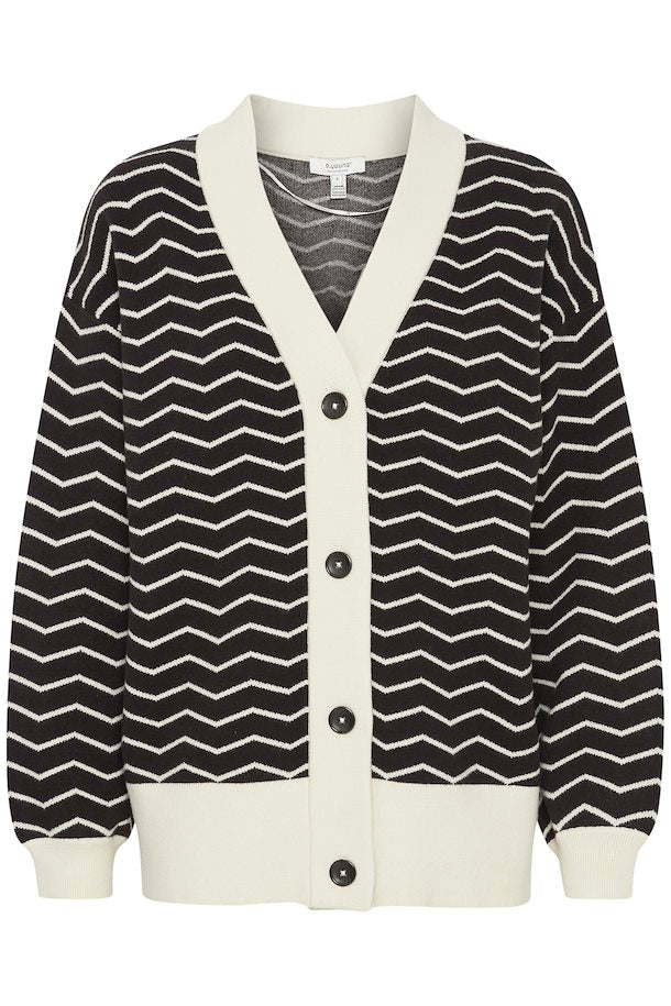 BYOTARI ZIG ZAG CARDIGAN "BLACK MIX"