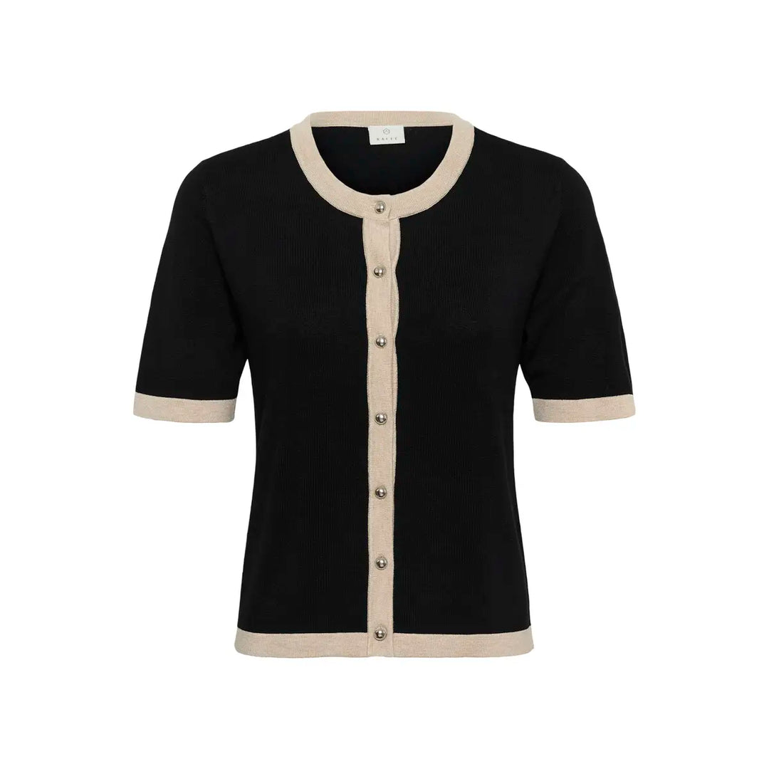 KALIZZA CONTRAST CARDIGAN "BLACK DEEP"